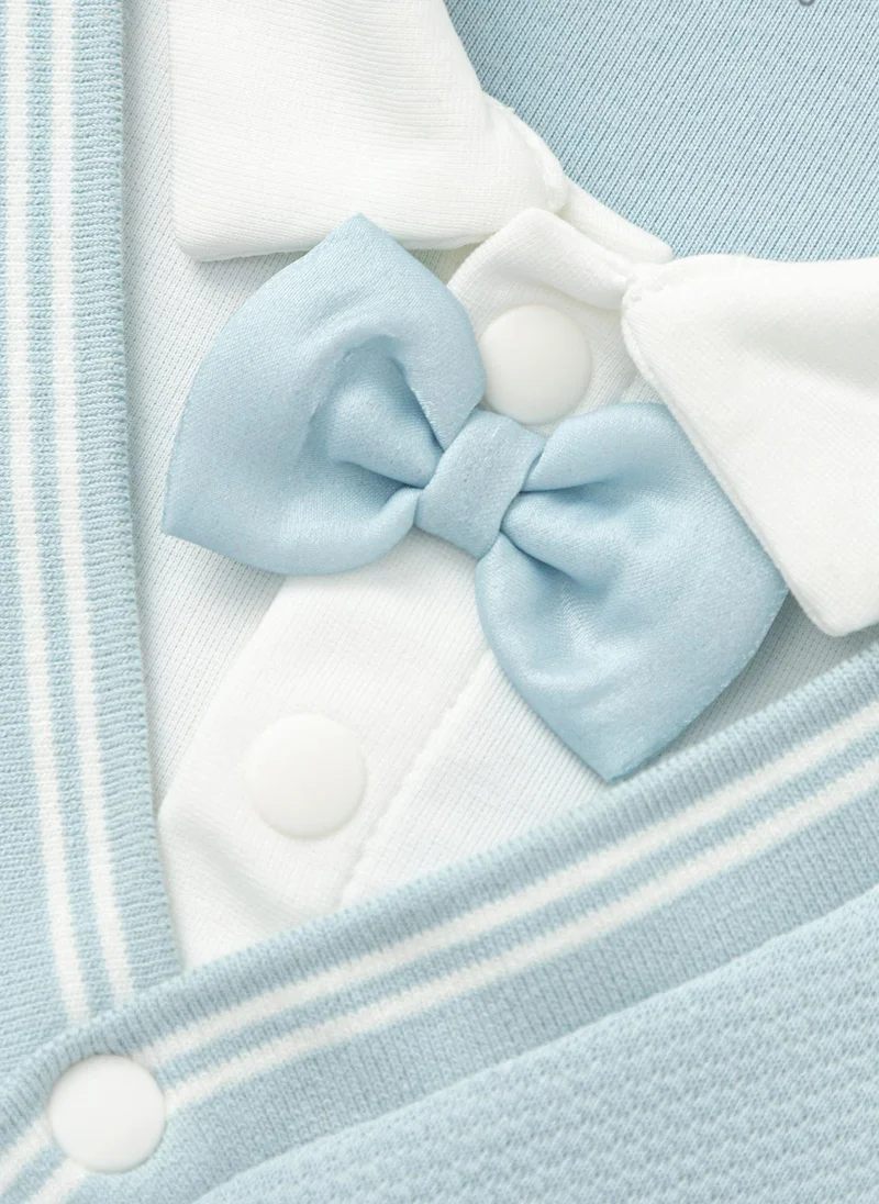 Balabala Blue/White Baby Boys Knit long sleeve suit for Men | Best Price UAE